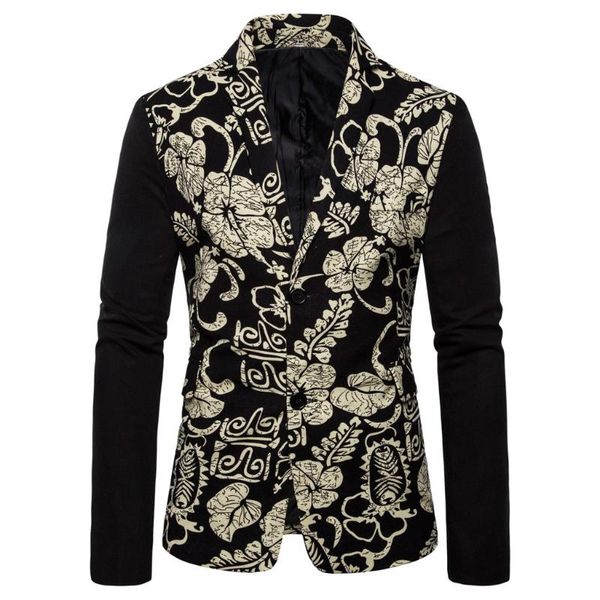 men suit casual blazer jacket vintage ethnic printed slim fit party suit for men costume homme, White;black
men suit casual blazer jacket vintage ethnic printed slim fit party suit for men costume homme, White;black