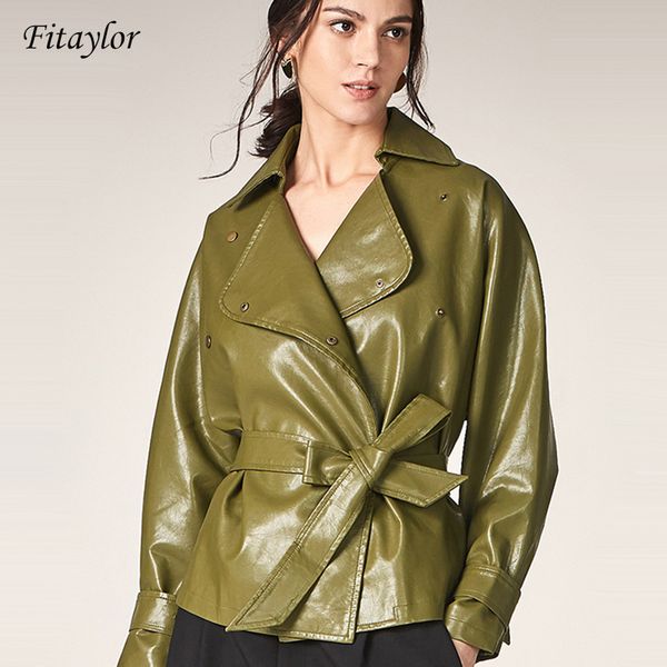 fitaylor 2019 new autumn women loose washed pu leather jacket fashion sashes bright colors coats ladies basic jackets outwear, Black
fitaylor 2019 new autumn women loose washed pu leather jacket fashion sashes bright colors coats ladies basic jackets outwear, Black