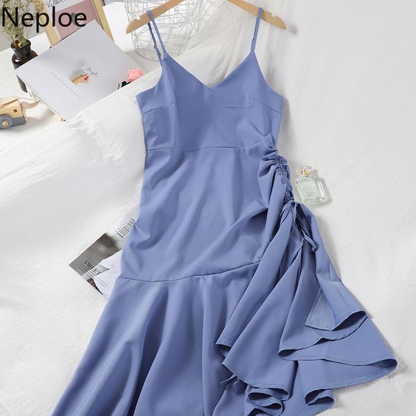 nelloe женщины без рукавов v шеи русалка платье бокового платья на стринструйных платьях 2020 летние нерегулярные рюшами vestidos feminimos, Black;gray 
nelloe женщины без рукавов v шеи русалка платье бокового платья на стринструйных платьях 2020 летние нерегулярные рюшами vestidos feminimos, Black;gray