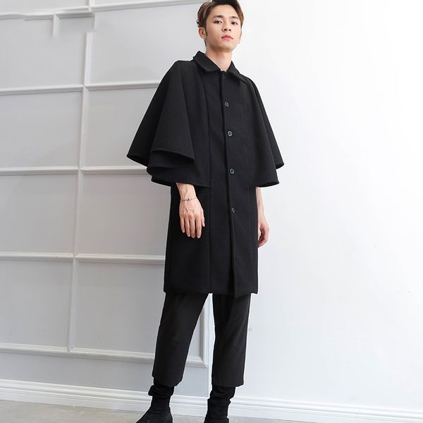 mid-length autumn and winter jacket loose cape woollen coat sleeveless fake 2 bat shirt shawl fashion man, Black
mid-length autumn and winter jacket loose cape woollen coat sleeveless fake 2 bat shirt shawl fashion man, Black