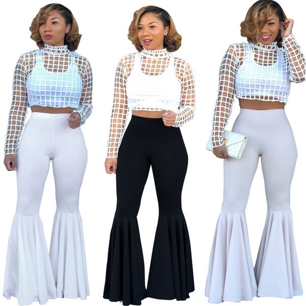2019 women long pants slim lotus leaf pendulum trousers casual night club pants ing, Black;white
2019 women long pants slim lotus leaf pendulum trousers casual night club pants ing, Black;white