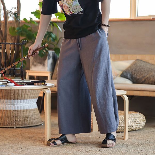 chinese style solid drawstring oversized casual straight harem pants wide-legged pants male loose thin cotton linen men, Black
chinese style solid drawstring oversized casual straight harem pants wide-legged pants male loose thin cotton linen men, Black