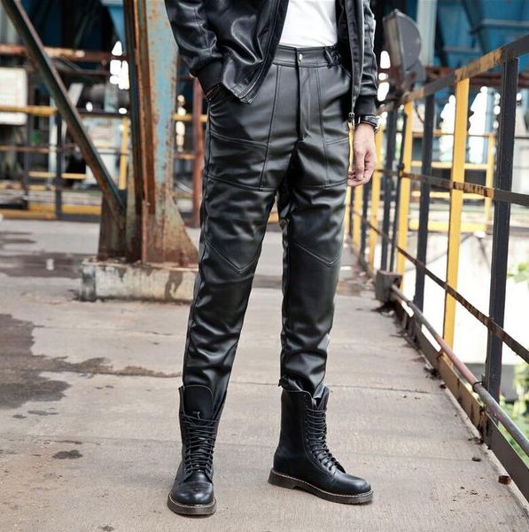 autumn and winter loose leather pants mens feet pants plus velvet thick motorcycle pu trousers men personality pantalon homme, Black
autumn and winter loose leather pants mens feet pants plus velvet thick motorcycle pu trousers men personality pantalon homme, Black