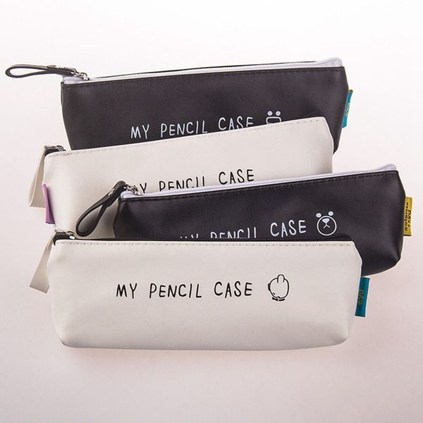 cartoon triangle my pencil case classical black and white color waterproof pu leather pencil case school stationery pen bag
cartoon triangle my pencil case classical black and white color waterproof pu leather pencil case school stationery pen bag