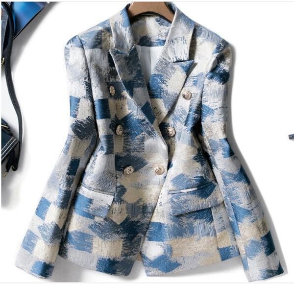 2019 european and american fashion temperament jacquard printed lapel long sleeve blazer, White;black
2019 european and american fashion temperament jacquard printed lapel long sleeve blazer, White;black