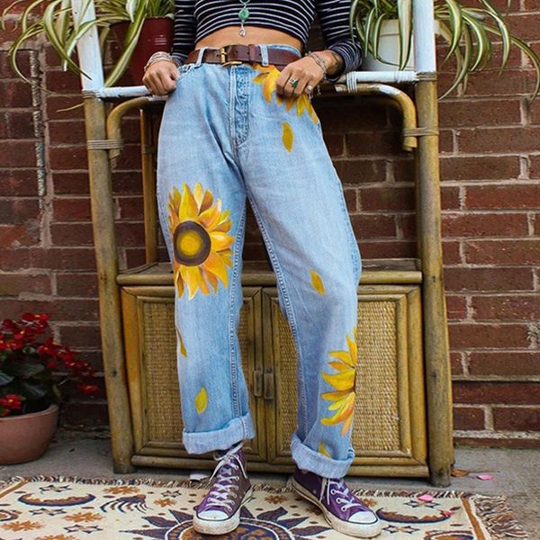 vintage women loose jeans 2019 sunflower print denim pants retro girls straight boyfriend jeans streetwear vaqueros mujer d25, Blue
vintage women loose jeans 2019 sunflower print denim pants retro girls straight boyfriend jeans streetwear vaqueros mujer d25, Blue