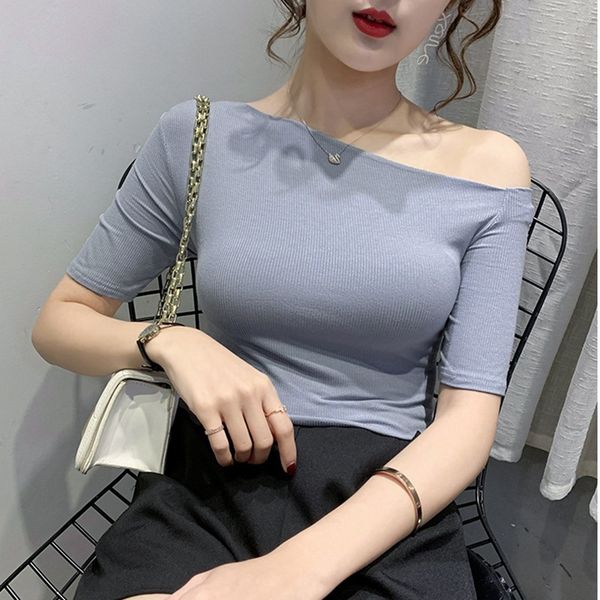 slim and t- slim short-sleeved t-shirt women's shoulder-length base shirt 2020 summer dress fashionable, White
slim and t- slim short-sleeved t-shirt women's shoulder-length base shirt 2020 summer dress fashionable, White