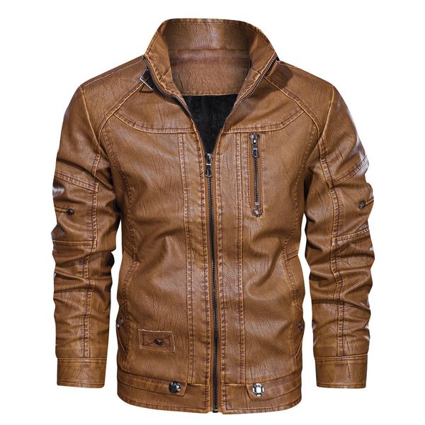 men's autumn winter vintage mock neck print zippers jackets zipper stand collar solid conventional imitation leather coat #thy, Black;brown
men's autumn winter vintage mock neck print zippers jackets zipper stand collar solid conventional imitation leather coat #thy, Black;brown