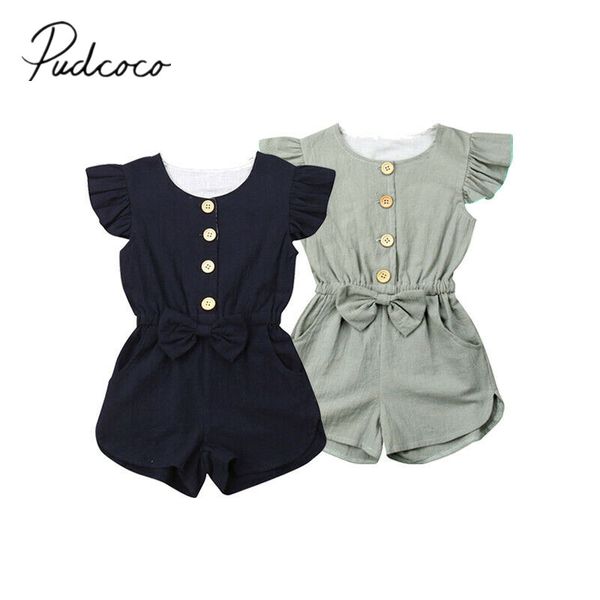 2019 children summer clothing toddler kids girls cotton short romper solid jumpsuit bow clothes outfit sleeveless sunsuit 1-6t, Blue
2019 children summer clothing toddler kids girls cotton short romper solid jumpsuit bow clothes outfit sleeveless sunsuit 1-6t, Blue