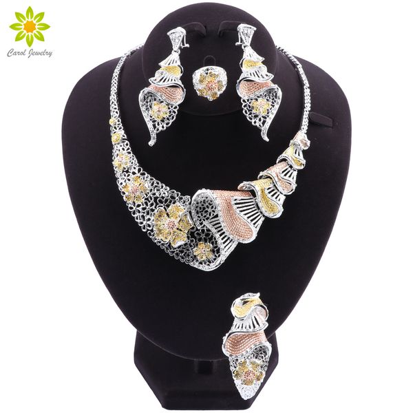 african dubai gold bridal jewelry sets for women necklace bracelet earrings ring indian wedding party crystal ring jewelry sets, Slivery;golden
african dubai gold bridal jewelry sets for women necklace bracelet earrings ring indian wedding party crystal ring jewelry sets, Slivery;golden