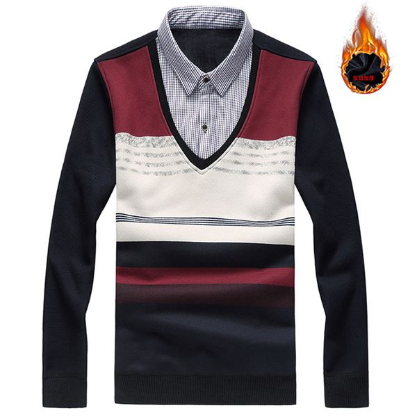 men's sweaters sweater autumn and winter fake two-piece lapel plus velvet thick warm knit / fashion urban color high-quality pullover, White;black
men's sweaters sweater autumn and winter fake two-piece lapel plus velvet thick warm knit / fashion urban color high-quality pullover, White;black