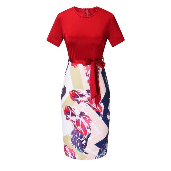 womens summer elegant short sleeves bodycon with belt skinny round neck wrap dress floral printing dresses, Black;gray
womens summer elegant short sleeves bodycon with belt skinny round neck wrap dress floral printing dresses, Black;gray