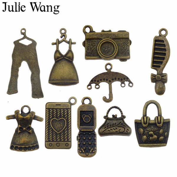 julie wang 10pcs mixed clothes handbag phone charms bronze alloy daily necessities necklace bracelet jewelry making accessory, Bronze;silver
julie wang 10pcs mixed clothes handbag phone charms bronze alloy daily necessities necklace bracelet jewelry making accessory, Bronze;silver