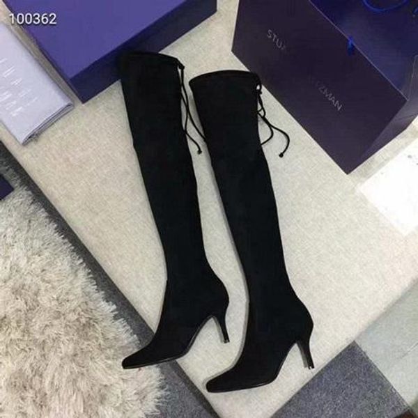 fashion stretch boots international brand designer cashmere high heel knee boots ladies luxury party stiletto boots 3-40 size, Black
fashion stretch boots international brand designer cashmere high heel knee boots ladies luxury party stiletto boots 3-40 size, Black