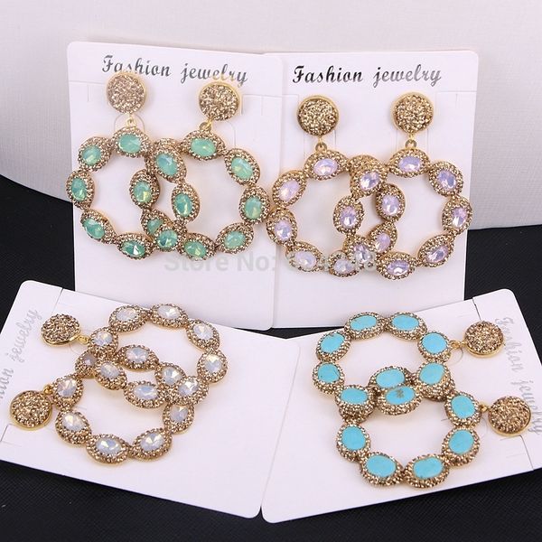5pairs zyunz round flower earrings pave rhinestone cat eye / howlite stone drop dangle earrings gold color jewelry for women cj191216, Golden
5pairs zyunz round flower earrings pave rhinestone cat eye / howlite stone drop dangle earrings gold color jewelry for women cj191216, Golden