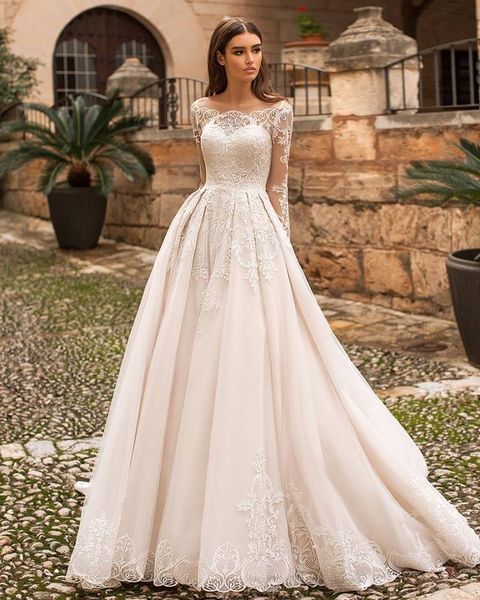 a line sheer plus size long sleeve country beach wedding dress bridal gowns vestido de novia dubai sale 2019, White
a line sheer plus size long sleeve country beach wedding dress bridal gowns vestido de novia dubai sale 2019, White
