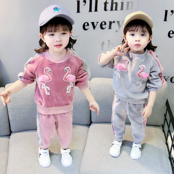 new 2019 fall winter little girls golden velvet clothing set baby infants kids cartoon flamingo pattern clothes twinset b189, White
new 2019 fall winter little girls golden velvet clothing set baby infants kids cartoon flamingo pattern clothes twinset b189, White