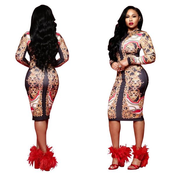luxury elegant women dress golden flora print bodycon slim long sleeve party dress elastic clubwear lady, Black;gray
luxury elegant women dress golden flora print bodycon slim long sleeve party dress elastic clubwear lady, Black;gray