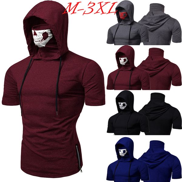 usa men gym thin hoodie short sleeve hoodies with mask sweatshirt casual t-shirt, White;black
usa men gym thin hoodie short sleeve hoodies with mask sweatshirt casual t-shirt, White;black