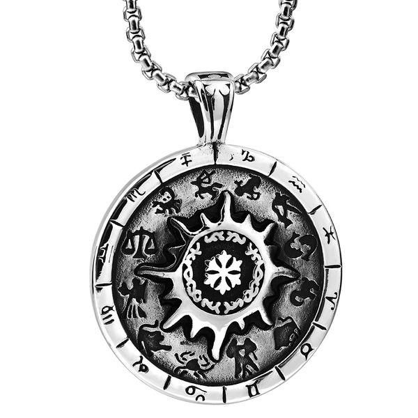 twelve constellation pendant fashion personality europe and america retro necklace, Silver
twelve constellation pendant fashion personality europe and america retro necklace, Silver