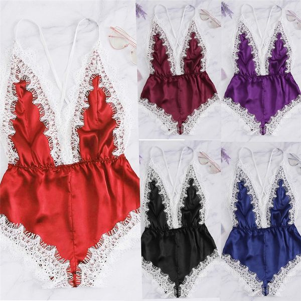 pyjama femme sleepwear fashion dropshipping sissy women v neck lace splice bodysuit sleepwear shirt sleeve robe de nuit femme y*, Black;red
pyjama femme sleepwear fashion dropshipping sissy women v neck lace splice bodysuit sleepwear shirt sleeve robe de nuit femme y*, Black;red