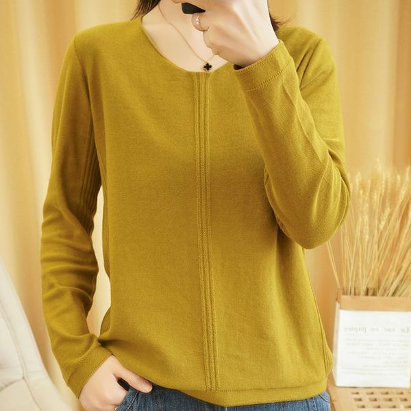 attyyws spring and autumn new female 100% cotton long-sleeved knitted sweater loose v-neck bottoming shirt fashion wild pullover, White;black
attyyws spring and autumn new female 100% cotton long-sleeved knitted sweater loose v-neck bottoming shirt fashion wild pullover, White;black