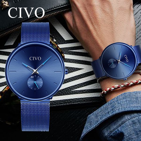2019 civo new men watch waterproof quartz wristwatches fashion casual ultra thin watches men clock, Slivery;brown
2019 civo new men watch waterproof quartz wristwatches fashion casual ultra thin watches men clock, Slivery;brown