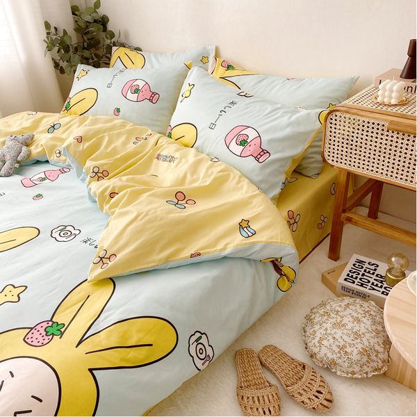 four cotton cotton bed sheet quilt cover dormitory three-piece set single children's cartoon beddings
four cotton cotton bed sheet quilt cover dormitory three-piece set single children's cartoon beddings