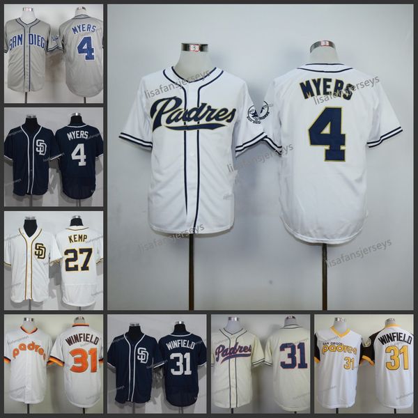 mens 4 wil myers 27 matt kemp 31 dave winfield 2018 baseball jerseys home away road embroidered stitched baseball jersey, Blue;black
mens 4 wil myers 27 matt kemp 31 dave winfield 2018 baseball jerseys home away road embroidered stitched baseball jersey, Blue;black