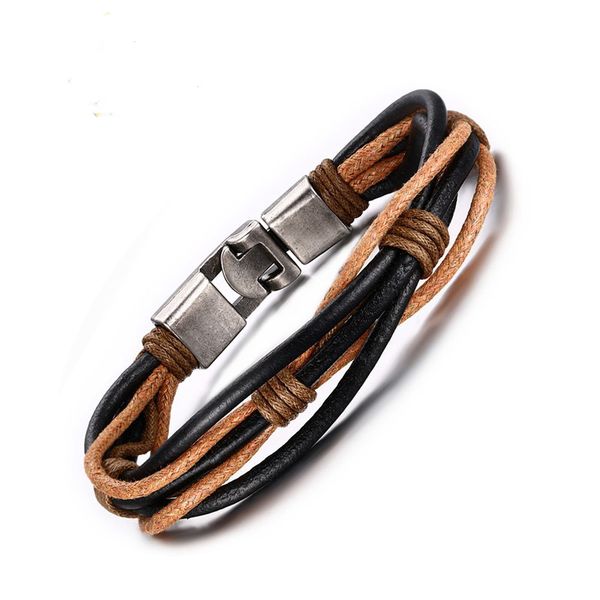 fashion new retro men's bracelet handmade woven leather bracelet personality tide men's jewelry wholesale sale, Golden;silver
fashion new retro men's bracelet handmade woven leather bracelet personality tide men's jewelry wholesale sale, Golden;silver
