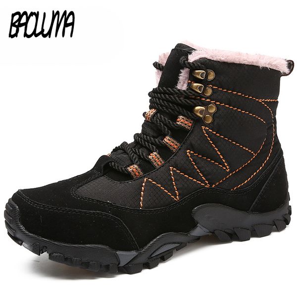 men winter boots plush warm women snow boots waterproof lace-up men's ankle boot fashion male motorcycle shoes size 35-47, Black
men winter boots plush warm women snow boots waterproof lace-up men's ankle boot fashion male motorcycle shoes size 35-47, Black