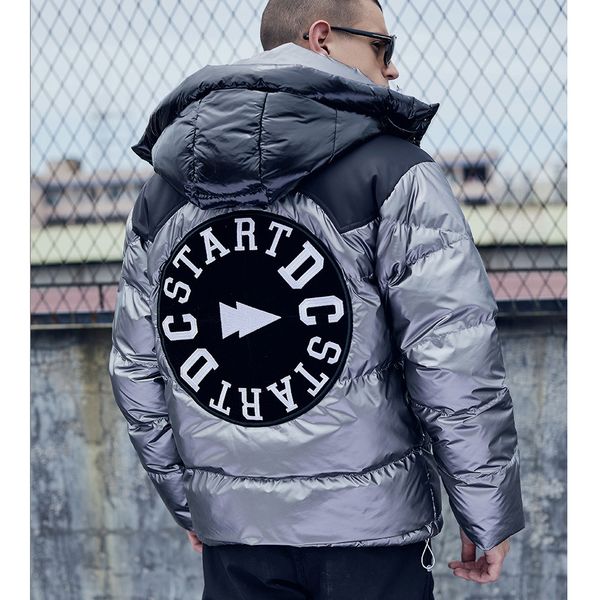 men down coat designer parkas 2019 winter brand fashion letter embroidery print spliced coat luxury casual down thick coat for hiphop winter, Black
men down coat designer parkas 2019 winter brand fashion letter embroidery print spliced coat luxury casual down thick coat for hiphop winter, Black