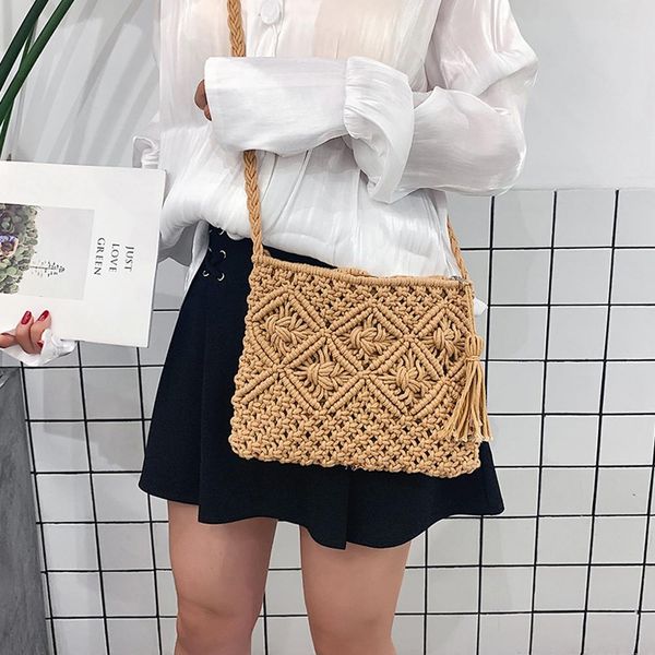 handmade rope woven handbag knitted rattan summer beach bag tassel bohe bolsos feminine crochet fringed women shoulder bags
handmade rope woven handbag knitted rattan summer beach bag tassel bohe bolsos feminine crochet fringed women shoulder bags