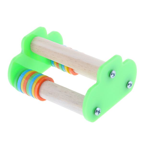 wood parrot roller stand perch skate toy bird gym training perch beak foot toy 
wood parrot roller stand perch skate toy bird gym training perch beak foot toy