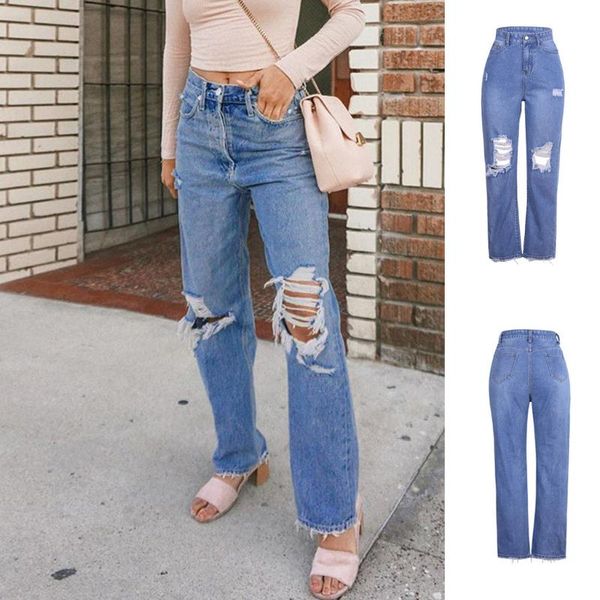 jeans women leisure loose high waist retro wide leg women jean hole style all-match simple full-length chic zipper, Blue
jeans women leisure loose high waist retro wide leg women jean hole style all-match simple full-length chic zipper, Blue
