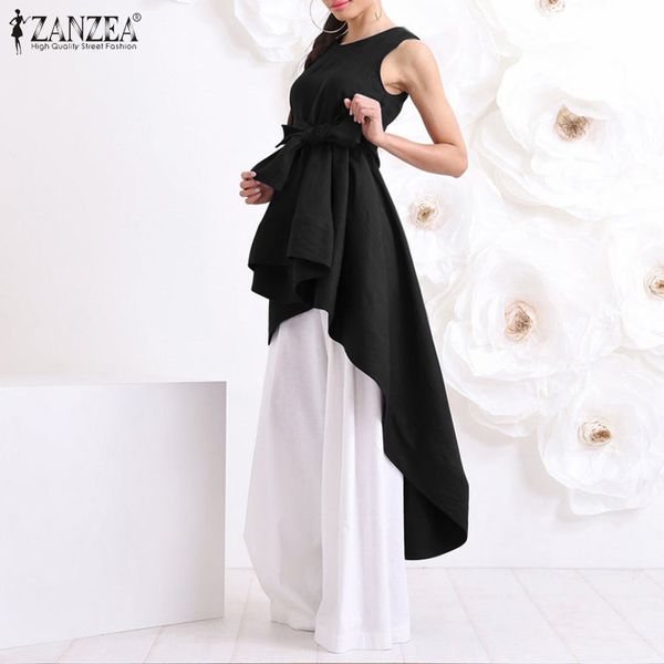 zanzea summer elegant sleeveless bow tie long women blouse fashion asymmetric shirt casual solid blusas tanks mujer, White
zanzea summer elegant sleeveless bow tie long women blouse fashion asymmetric shirt casual solid blusas tanks mujer, White