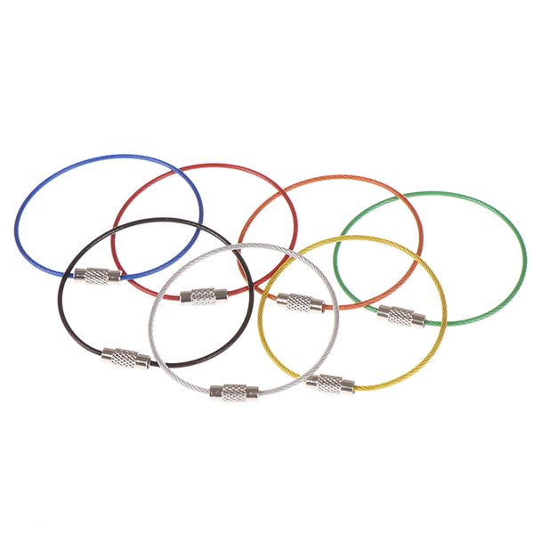 5pcs key chain rings stainless steel wire keychain cable rope key holder keyring carabiner cable ring outdoor hiking new, Silver
5pcs key chain rings stainless steel wire keychain cable rope key holder keyring carabiner cable ring outdoor hiking new, Silver