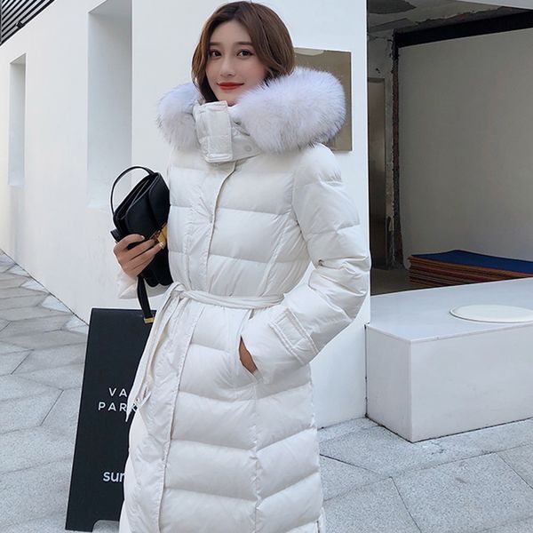 korean 2019 winter women's warm jacket coat winter long thick white duck down jacket woman hooded and fur parka puffer, Black
korean 2019 winter women's warm jacket coat winter long thick white duck down jacket woman hooded and fur parka puffer, Black