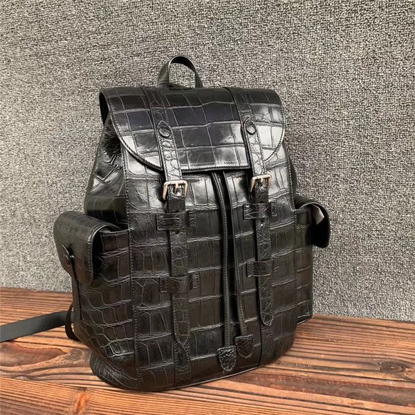 genuine real crocodile belly skin drawstring closure male flap pockets backpack exotic alligator leather men's large travel bag
genuine real crocodile belly skin drawstring closure male flap pockets backpack exotic alligator leather men's large travel bag