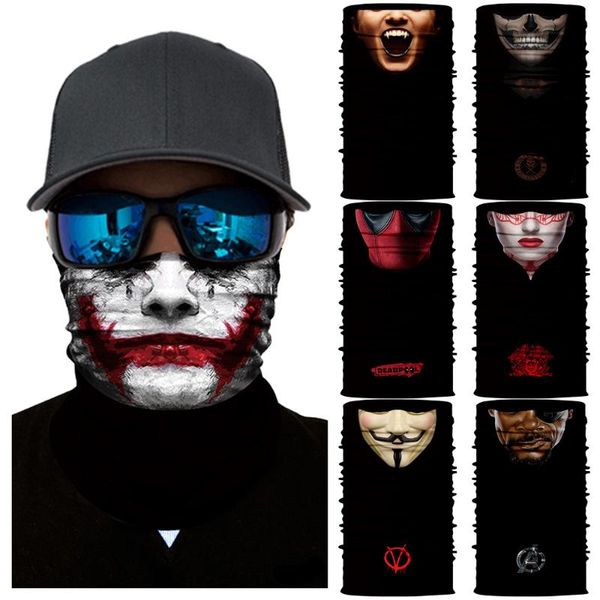 3d cycling headband joker tube bandana protective face shield outdoor deadpool face mask brethable seamless bandanas neck gaiter, Black
3d cycling headband joker tube bandana protective face shield outdoor deadpool face mask brethable seamless bandanas neck gaiter, Black