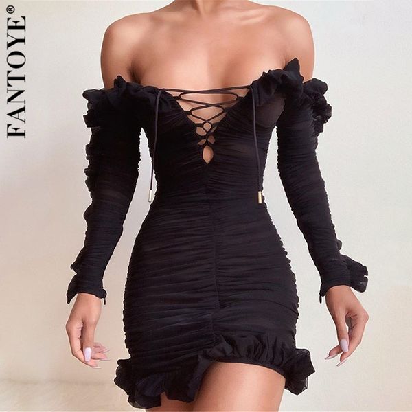 fantoye women ruffle see through dress off-shoulder bandage bodycon dress ladies strapless skinny party dresses vestidos, Black;gray
fantoye women ruffle see through dress off-shoulder bandage bodycon dress ladies strapless skinny party dresses vestidos, Black;gray