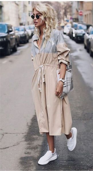 womens autumn windbreaker panelled two color stand collar womens designer trench coats x-long loose chic autumn coats, Tan;black
womens autumn windbreaker panelled two color stand collar womens designer trench coats x-long loose chic autumn coats, Tan;black