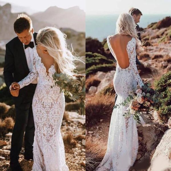 chic wedding dress full lace mermaid long sleeve backless v neck 2020 modern fashion boho bridal gowns vestido de noiva, White
chic wedding dress full lace mermaid long sleeve backless v neck 2020 modern fashion boho bridal gowns vestido de noiva, White