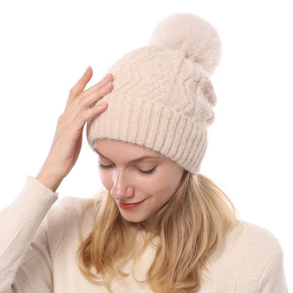 women knit beanie solid color hat pompom winter windproof warm ski cycling cap, Black
women knit beanie solid color hat pompom winter windproof warm ski cycling cap, Black