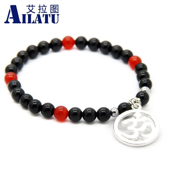 ailatu new design 6mm black onyx buddhist om inspired yoga bracelet jewerly, Golden;silver
ailatu new design 6mm black onyx buddhist om inspired yoga bracelet jewerly, Golden;silver