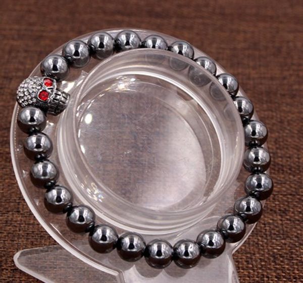 8mm xgh323 gold silver copper cz zircon cubic zirconia elastic adjusted charm nature stone hematite skull bracelet, Black
8mm xgh323 gold silver copper cz zircon cubic zirconia elastic adjusted charm nature stone hematite skull bracelet, Black