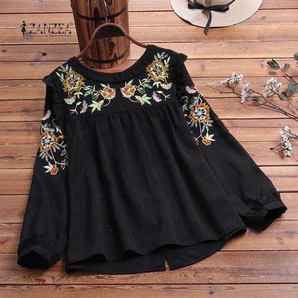lus size zanzea 2020 spring floral embroidery women's vintage blouse female back button tunic pblusas long sleeve shirts, White
lus size zanzea 2020 spring floral embroidery women's vintage blouse female back button tunic pblusas long sleeve shirts, White