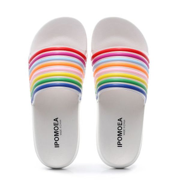 summer new arrival fashion men and women designer scuffs rainbow color designer slippers size 36-45, Black 
summer new arrival fashion men and women designer scuffs rainbow color designer slippers size 36-45, Black