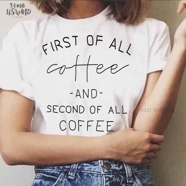 womens fashion casual t shirts first of all coffee loose round neck short sleeve drop shipping, White
womens fashion casual t shirts first of all coffee loose round neck short sleeve drop shipping, White