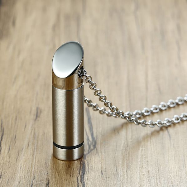 waterproof stainless steel urn tube keepsake pendant with chain necklace, Silver
waterproof stainless steel urn tube keepsake pendant with chain necklace, Silver